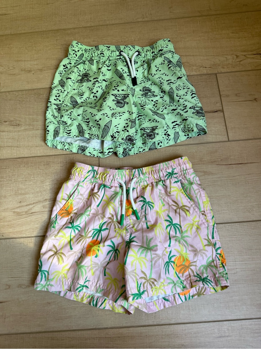art class Mint Green and Light Pink Tropical Swim Shorts Set